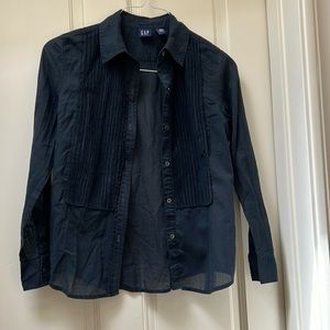 Gap sheer tuxedo type shirt